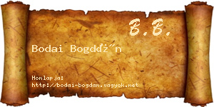 Bodai Bogdán névjegykártya